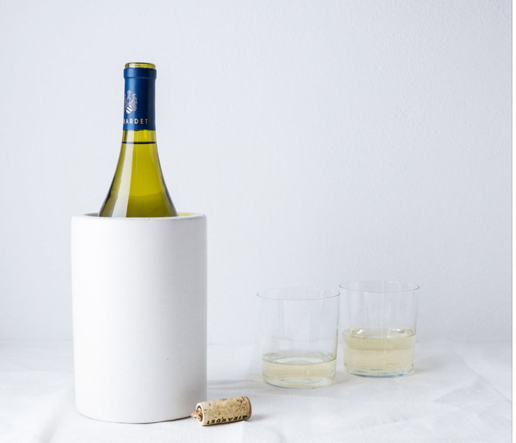 Concrete Utensil Holder / Concrete Wine Chiller: White