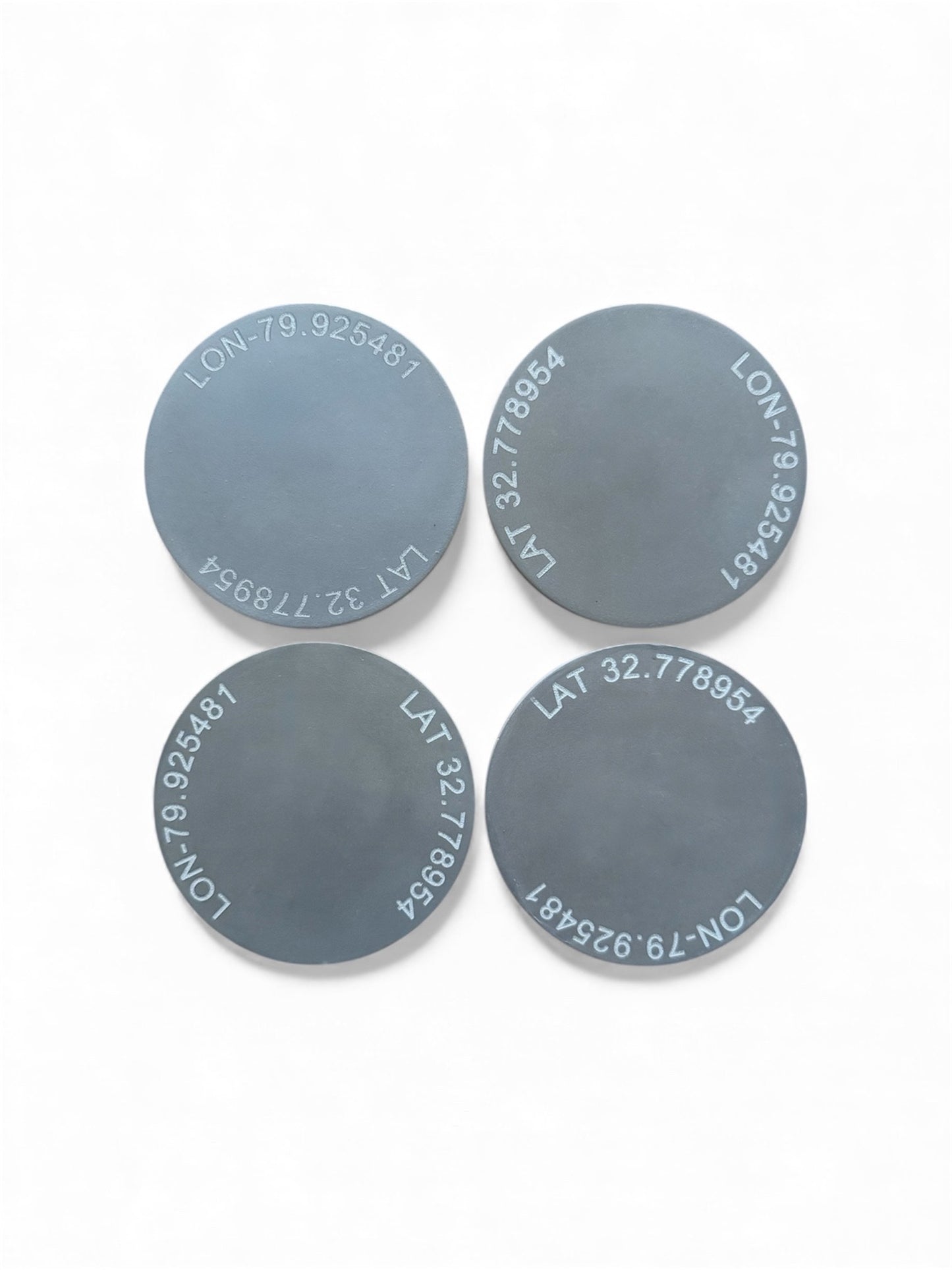 Custom Engraved Longitude/Latitude Coaster Set of 4