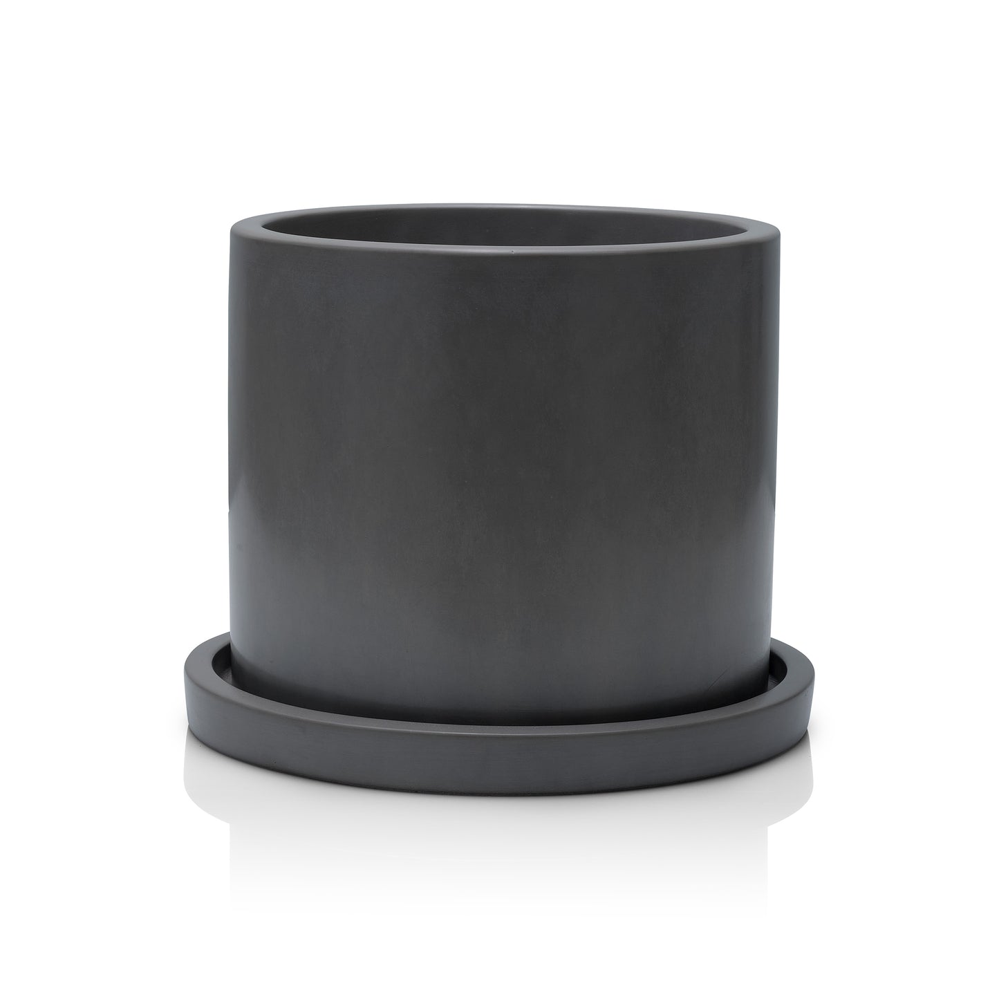 Concrete Round Planter: Charcoal