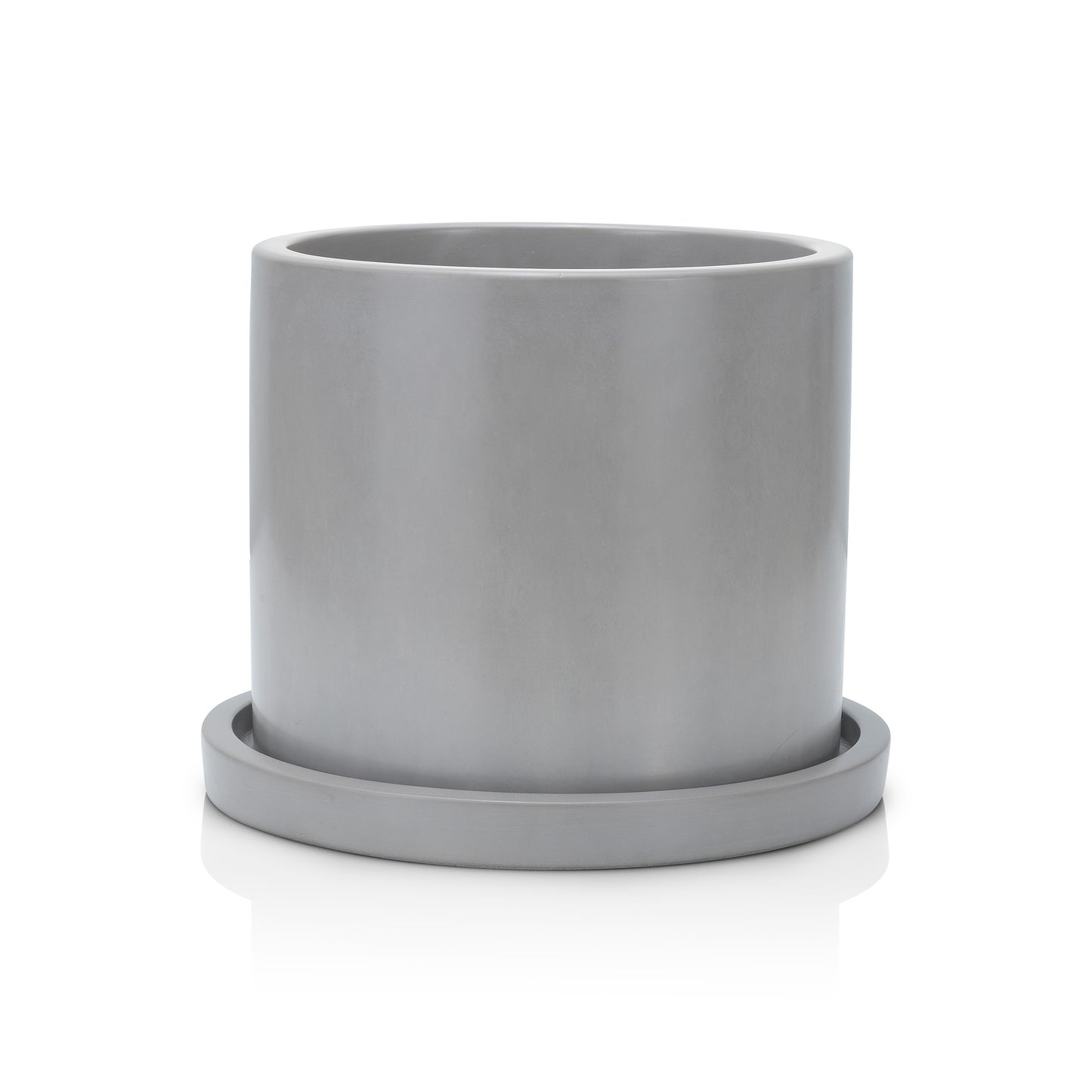 Concrete Round Planter: Gray