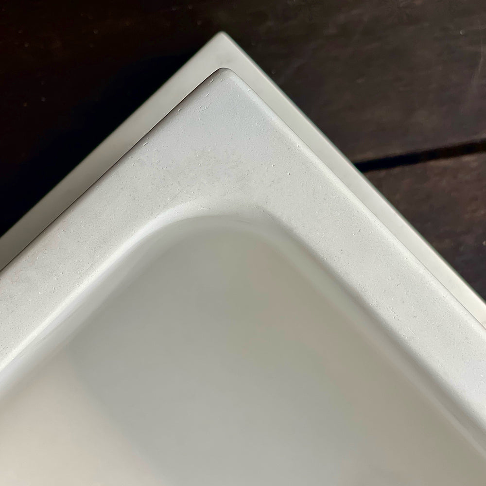 Concrete Square Planter: White