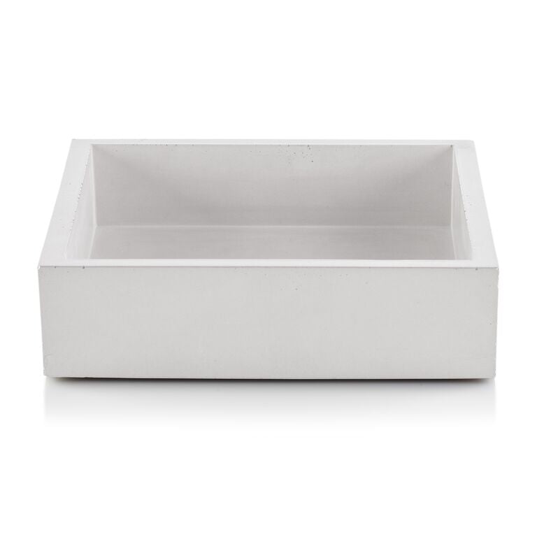Concrete Napkin/Valet Bin: White