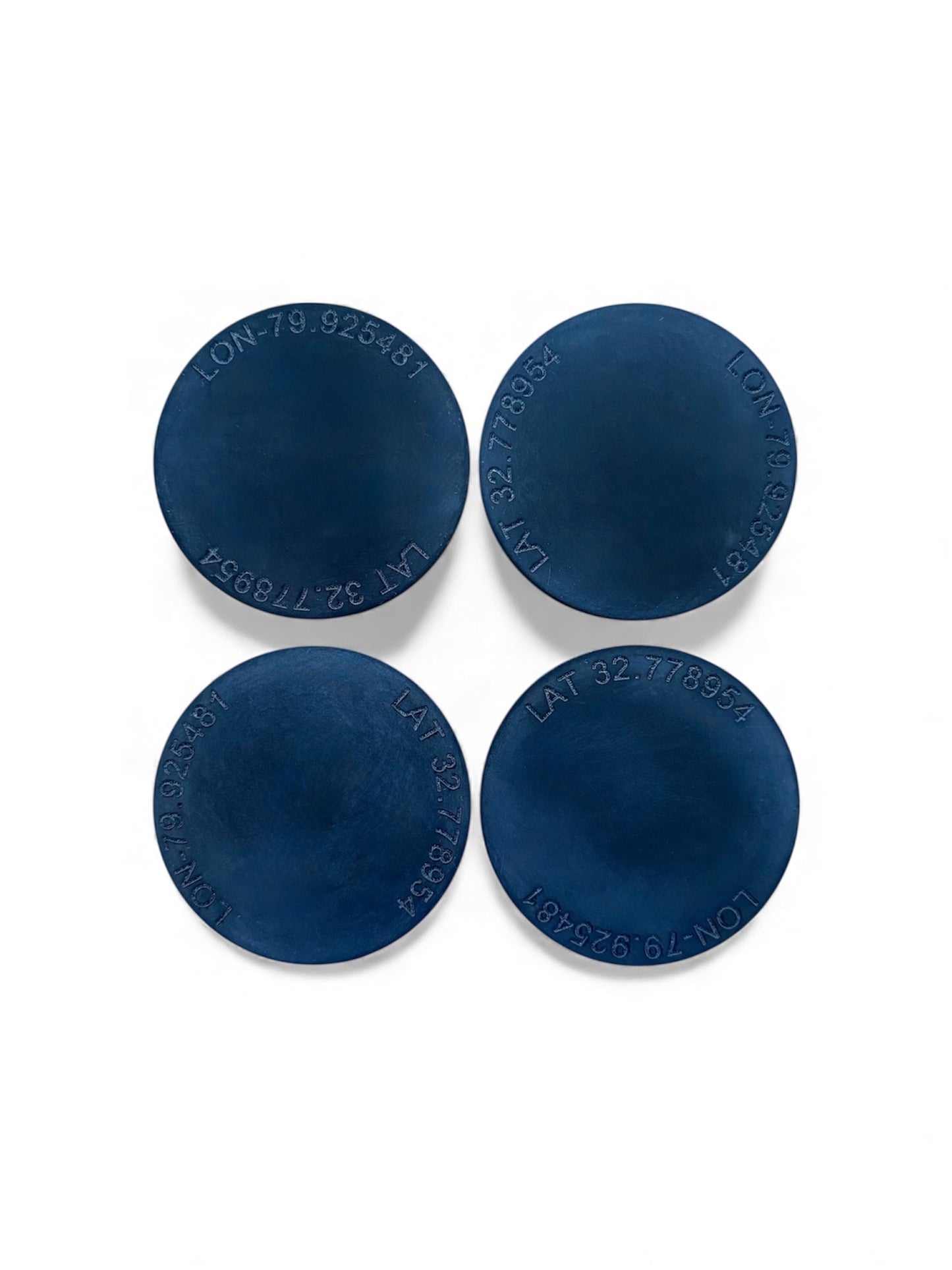 Custom Engraved Longitude/Latitude Coaster Set of 4