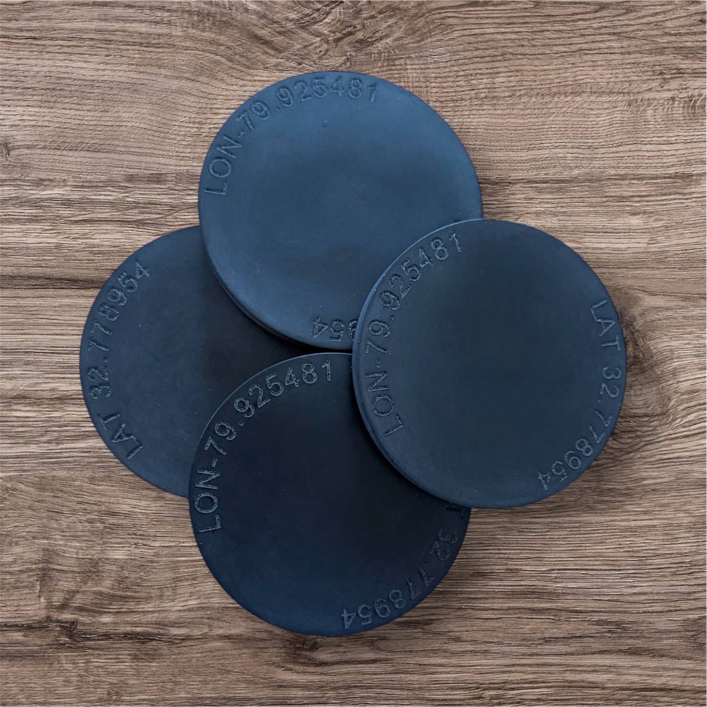Custom Engraved Longitude/Latitude Coaster Set of 4
