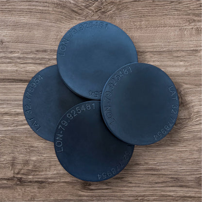 Custom Engraved Longitude/Latitude Coaster Set of 4