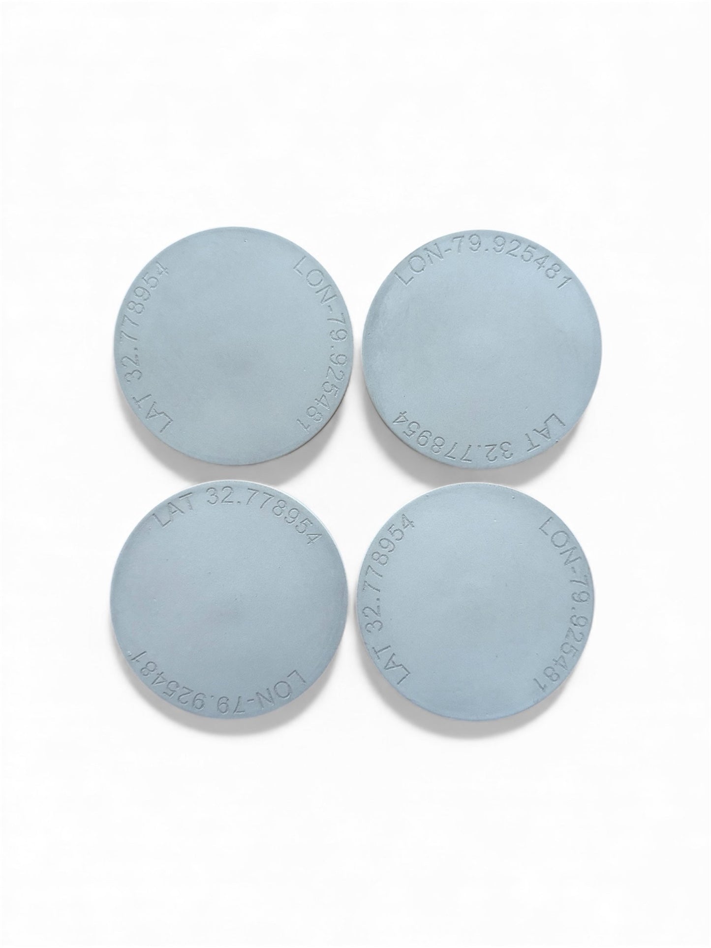 Custom Engraved Longitude/Latitude Coaster Set of 4