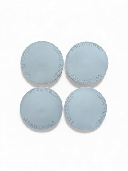 Custom Engraved Longitude/Latitude Coaster Set of 4