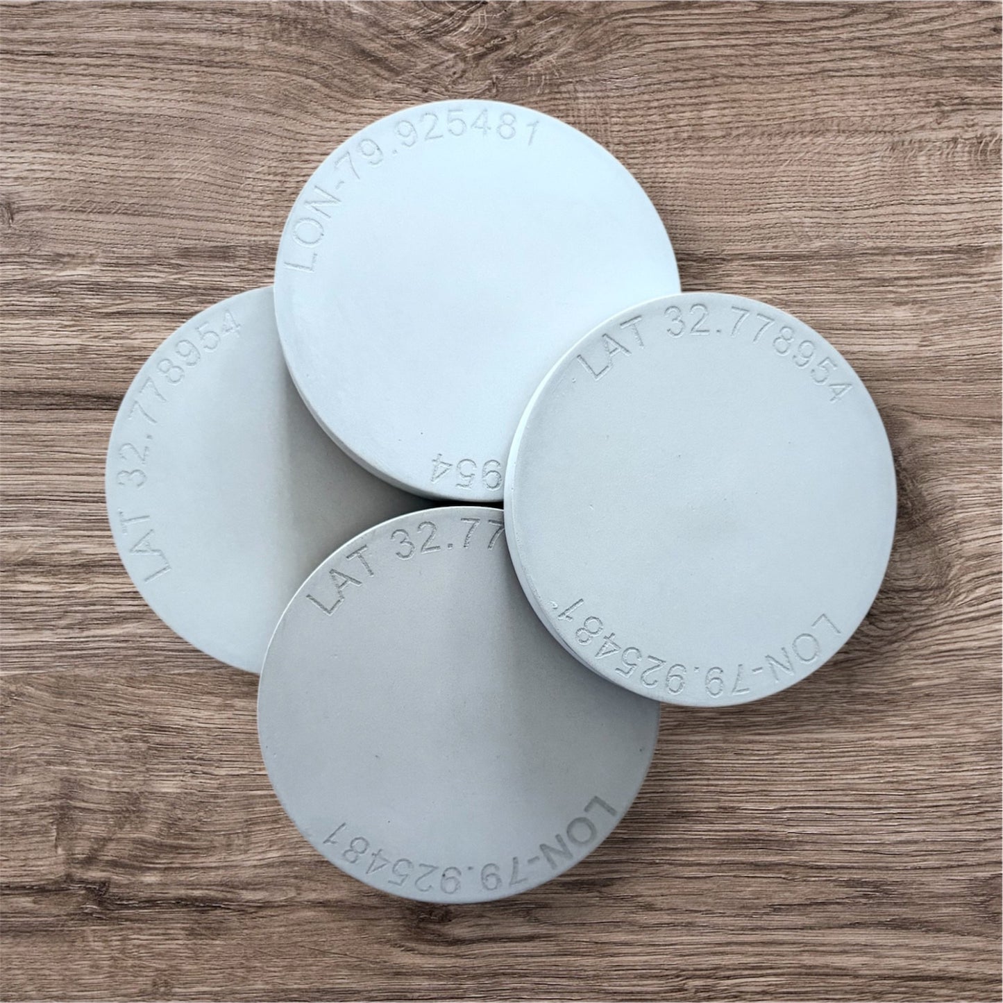 Custom Engraved Longitude/Latitude Coaster Set of 4