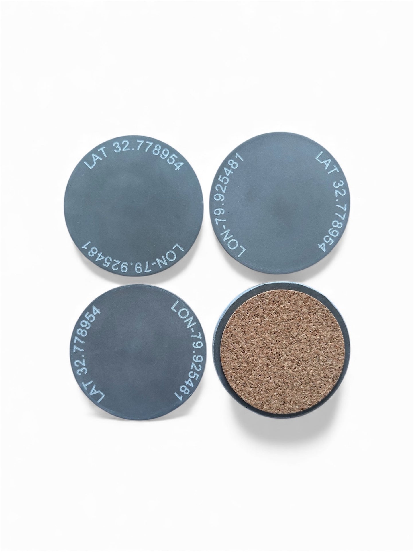 Custom Engraved Longitude/Latitude Coaster Set of 4
