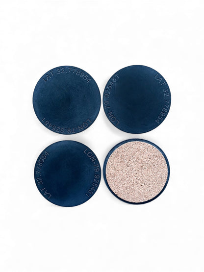 Custom Engraved Longitude/Latitude Coaster Set of 4