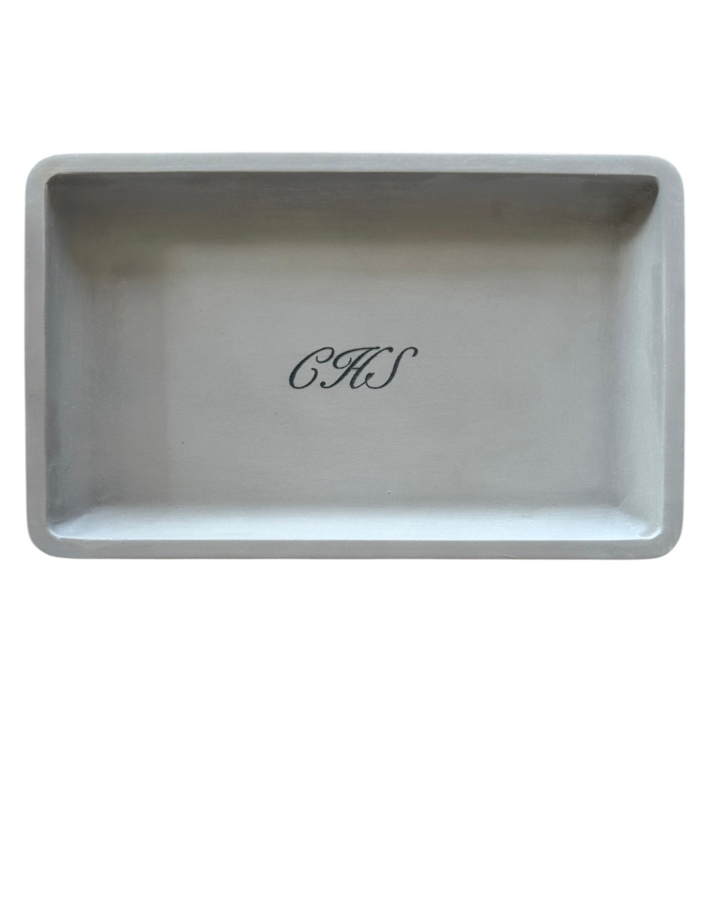 Concrete Engraved Valet Tray