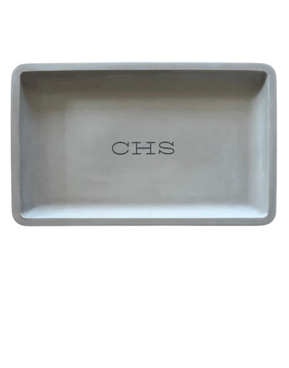 Concrete Engraved Valet Tray