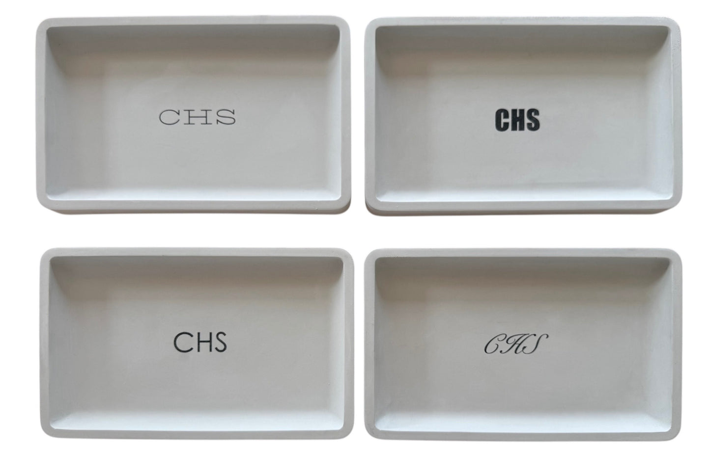 Concrete Engraved Valet Tray