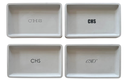 Concrete Engraved Valet Tray