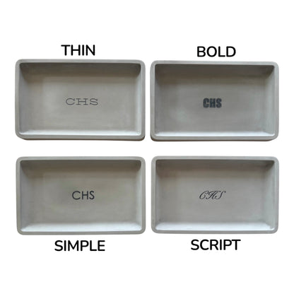 Concrete Engraved Valet Tray