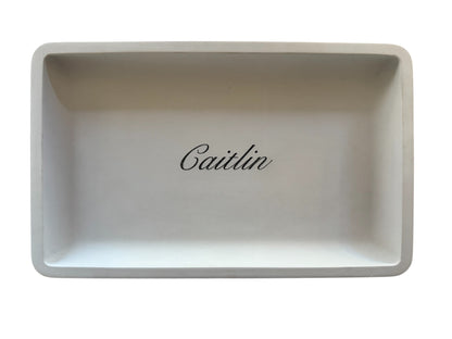 Concrete Engraved Valet Tray