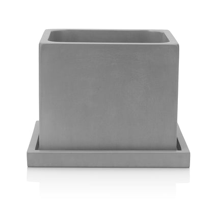 Concrete Square Planter: Gray