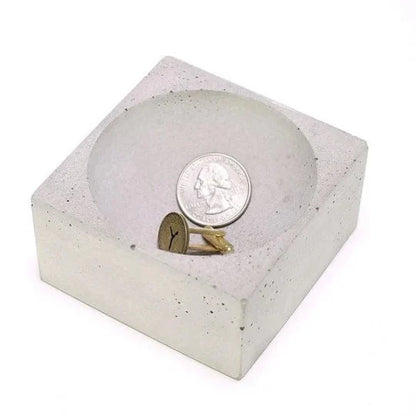 Concrete Square Pinch Bowl: White