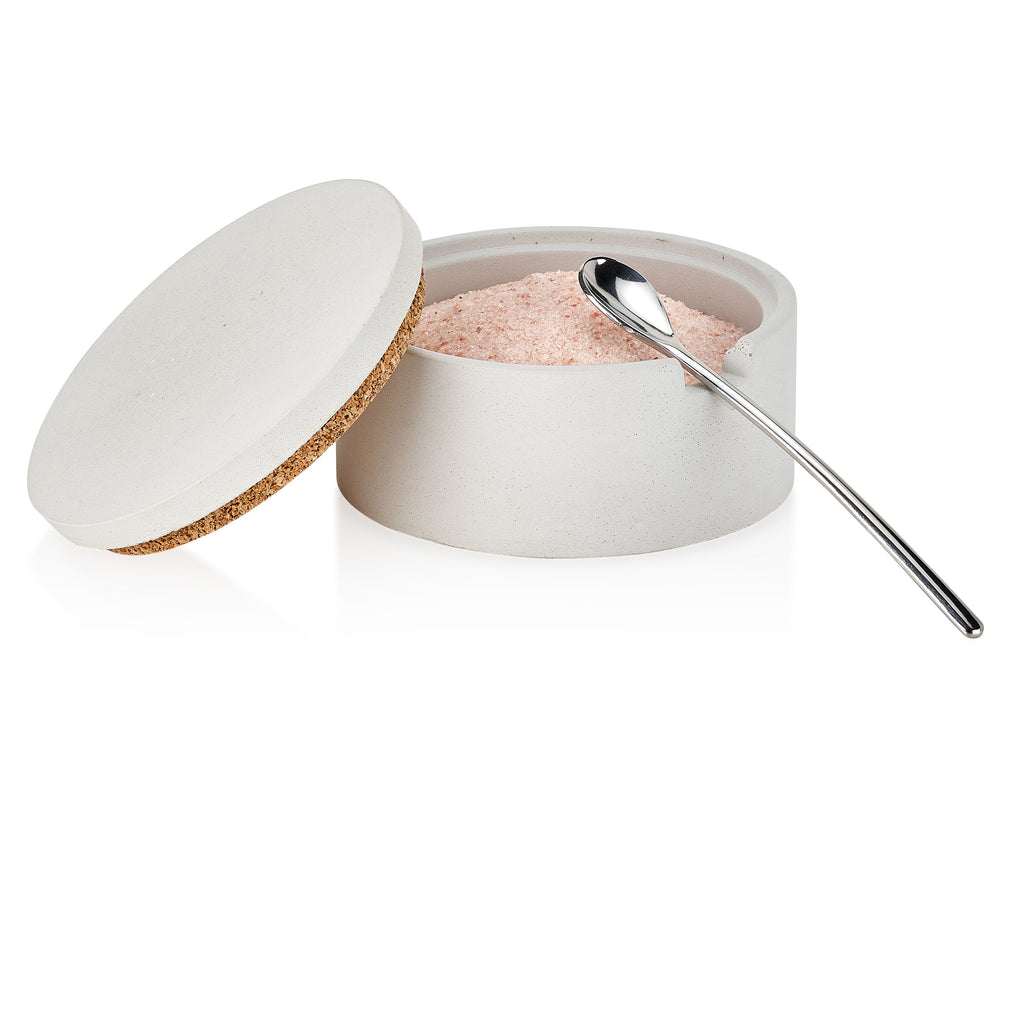 Concrete Salt Cellar with Spoon