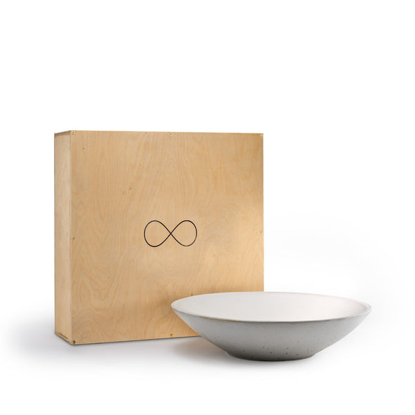 Concrete Infinity Bowl with Birch Presentation Crate